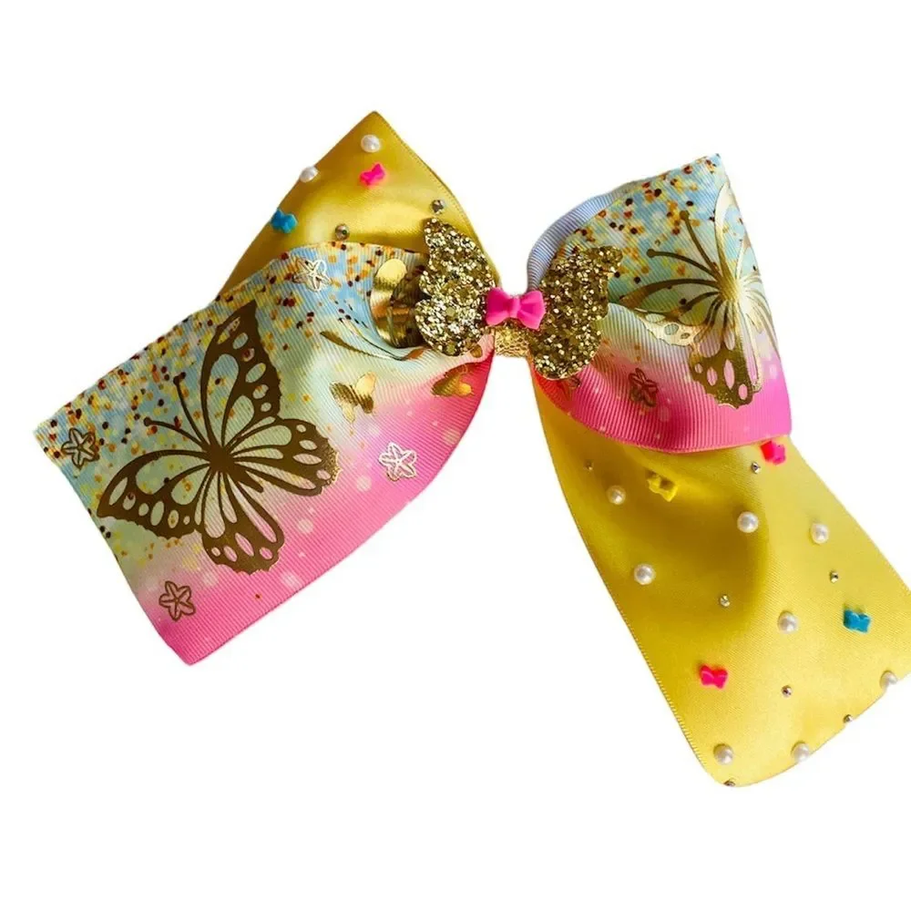 Butterfly Cheer Hair Bow For Girls and Toddler